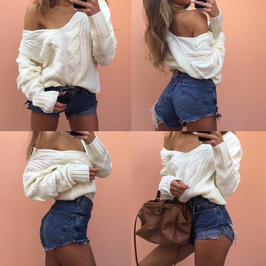 Pull femme en grosse maille avec épaule ouverte et motif en torsades Chic und Stil