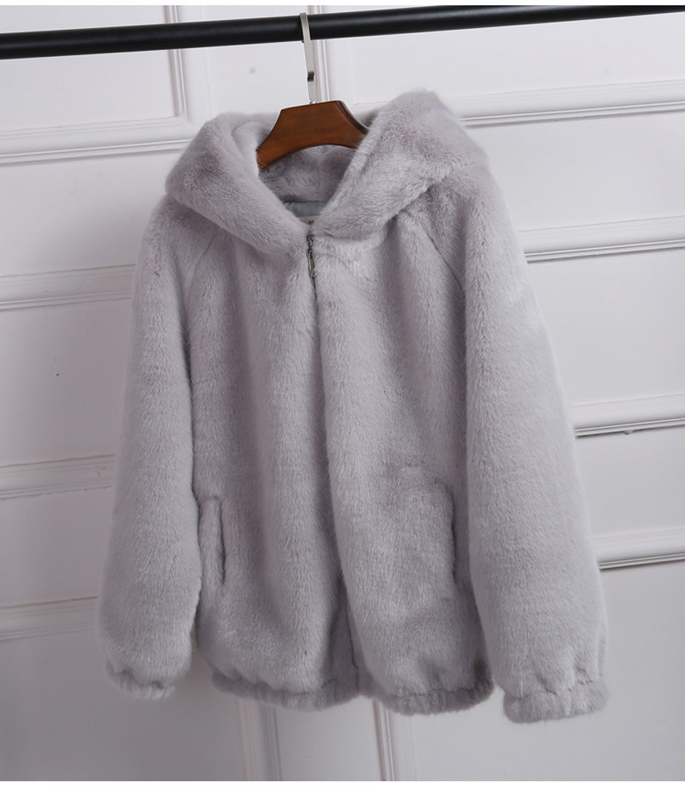 Ladies Stylish Chic Soft Hooded Jacket