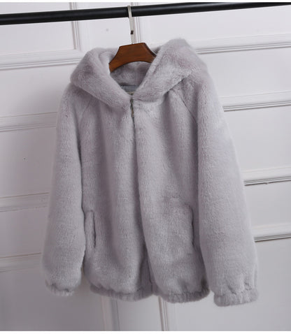Ladies Stylish Chic Soft Hooded Jacket