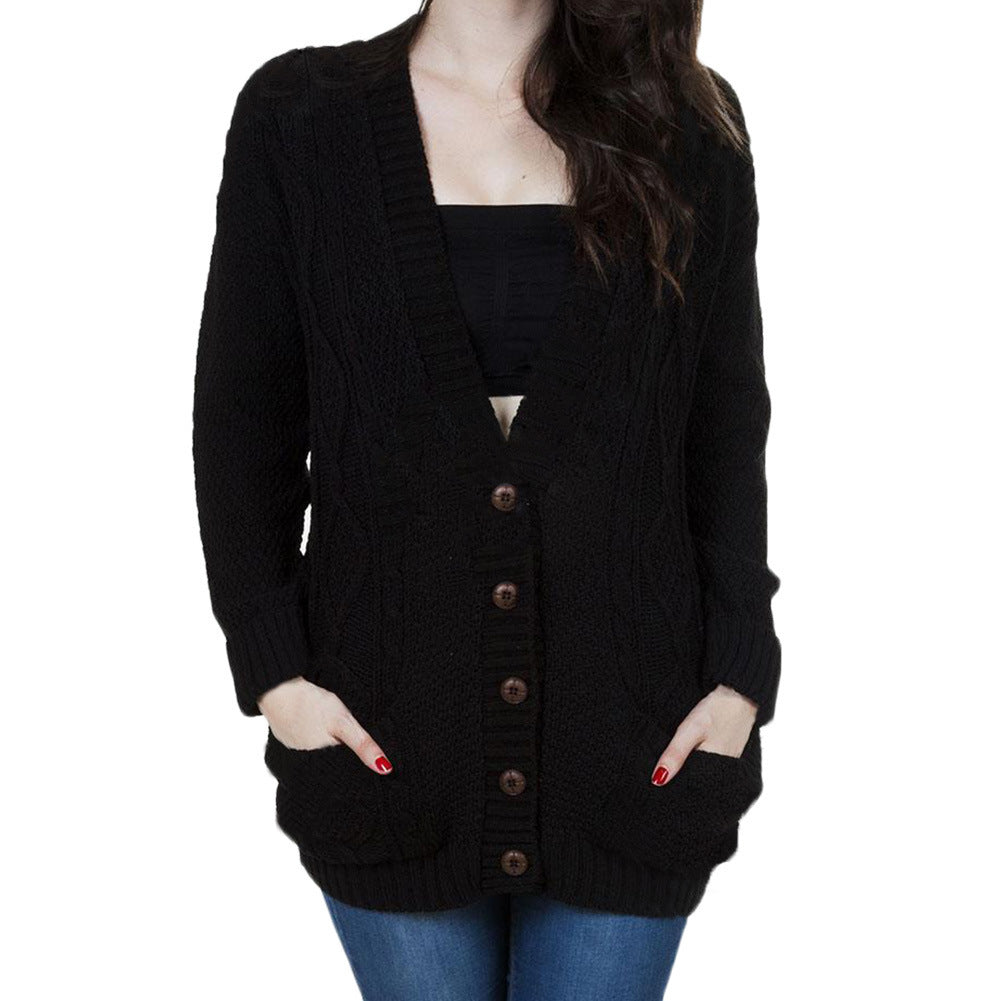 Cardigan pour femmes en grosse maille avec des détails de boutons en bois et des poches pratiques Chic und Still