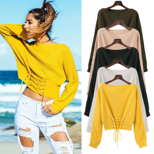 Pull en tricot tendance pour femmes avec un détail au dos profond et une coupe décontractée Chic und Stil