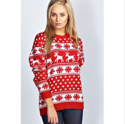 Pull de Noël pour femmes avec design de renne festif et le classique motif norvégien Chic und Stil