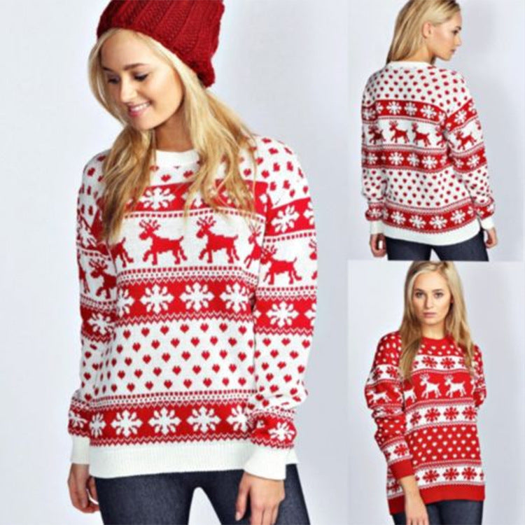 Pull de Noël pour femmes avec design de renne festif et le classique motif norvégien Chic und Stil