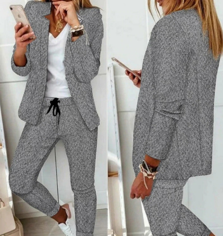 Chic und Stil | Suit Set Modern Two-Piece with Wide Pants Tailored Blazer