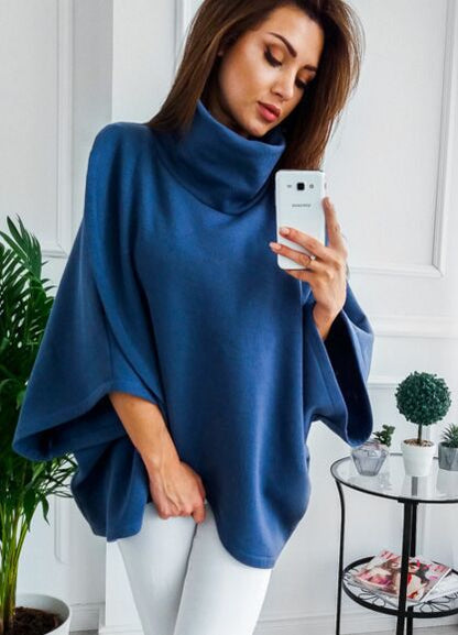 Pull-over oversize douillet pour femmes avec col haut Chic und Stil