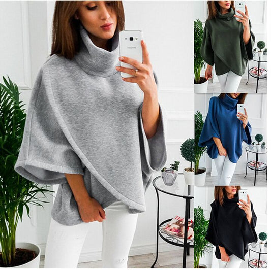 Pull-over oversize douillet pour femmes avec col haut Chic und Stil