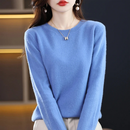 Chic und Stil | Women's Cashmere Sweater Classic Round Neck Soft Stylish