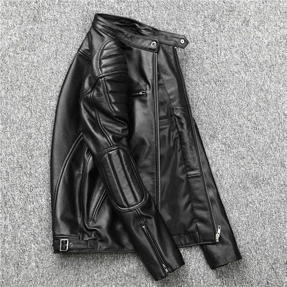 Veste de Motard Classique en Cuir de Vache - ChicUndStil