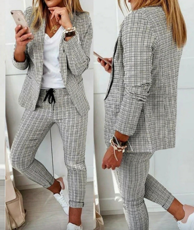 Chic und Stil | Suit Set Modern Two-Piece with Wide Pants Tailored Blazer