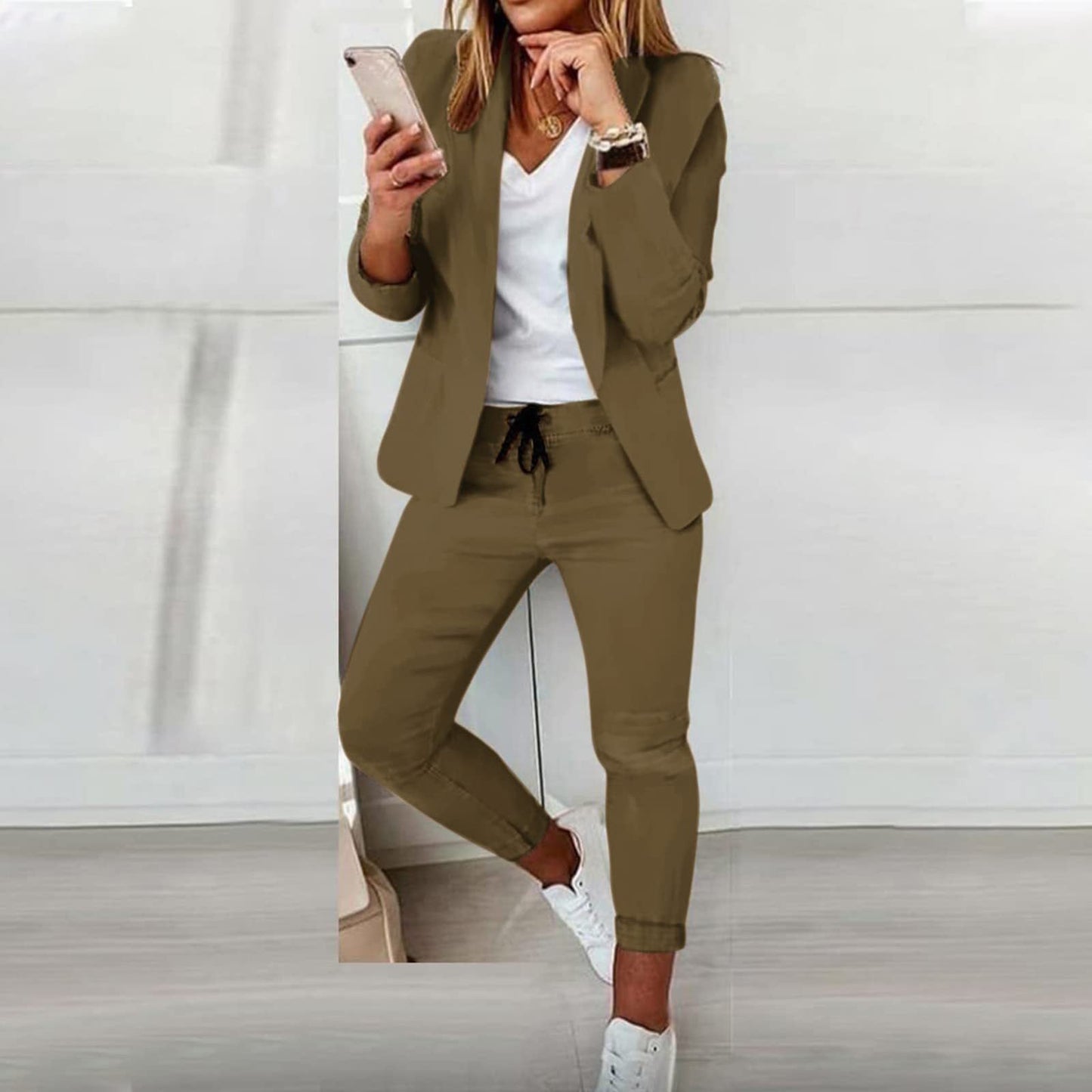 Chic und Stil | Suit Set Modern Two-Piece with Wide Pants Tailored Blazer