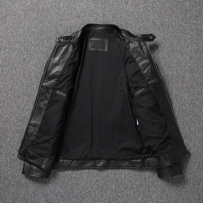 Veste de Motard Classique en Cuir de Vache - ChicUndStil