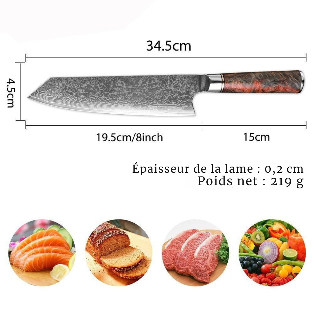 Couteau de Chef Japonais VG10 67 Couches 8 Pouces - ChicUndStil