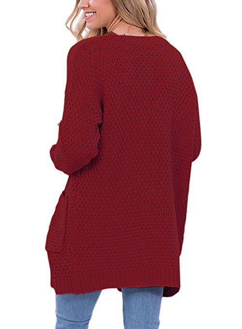 Cardigan en gros tricot pour femmes avec design asymétrique et manches décontractées Chic und Still