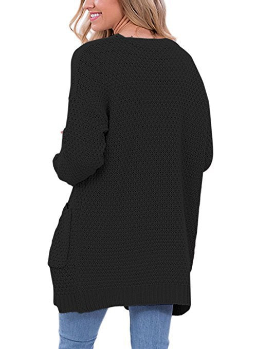 Cardigan en gros tricot pour femmes avec design asymétrique et manches décontractées Chic und Still