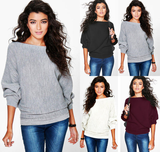 Pull femme décontracté en tricot avec coupe oversized innovante et manches bouffantes à la mode Chic und Stil