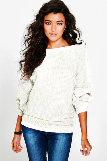 Pull femme décontracté en tricot avec coupe oversized innovante et manches bouffantes à la mode Chic und Stil