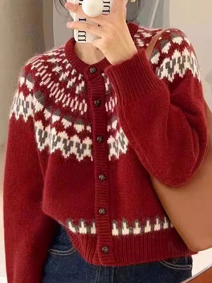 Chic und Stil | Pull rétro en tricot avec boutons