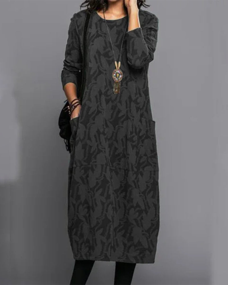 Chic und Stil - Robe à manches longues avec poches et impression