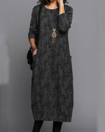 Chic und Stil - Robe à manches longues avec poches et impression