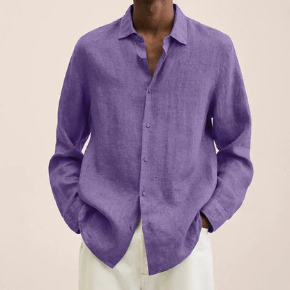 Chic und Stil | Chemise en lin à manches longues pour hommes