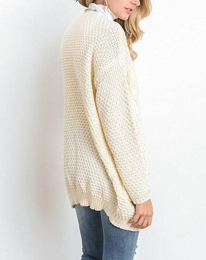 Cardigan en gros tricot pour femmes avec design asymétrique et manches décontractées Chic und Still