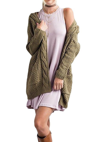 Cardigan en gros tricot pour femmes avec design asymétrique et manches décontractées Chic und Still