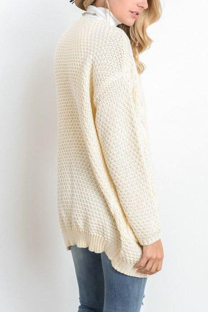 Cardigan en gros tricot pour femmes avec design asymétrique et manches décontractées Chic und Still
