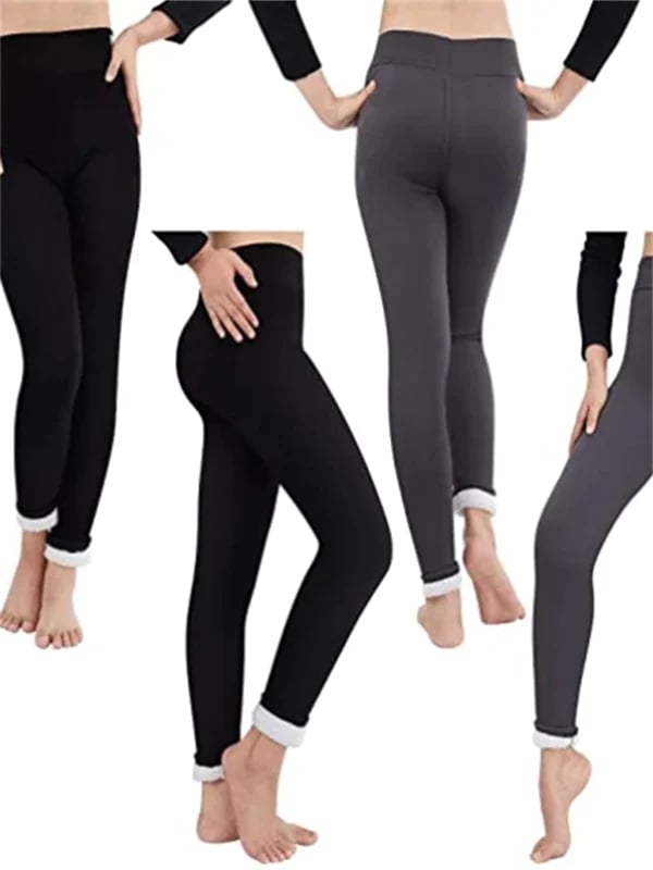 Chic und Stil | Women's winter fleece pants - Warm shaping effect leggings