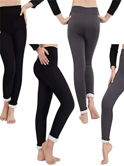 Chic und Stil | Women's winter fleece pants - Warm shaping effect leggings