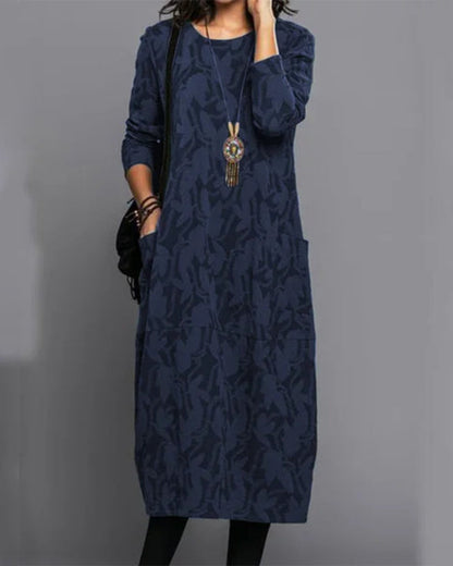Chic und Stil - Robe à manches longues avec poches et impression