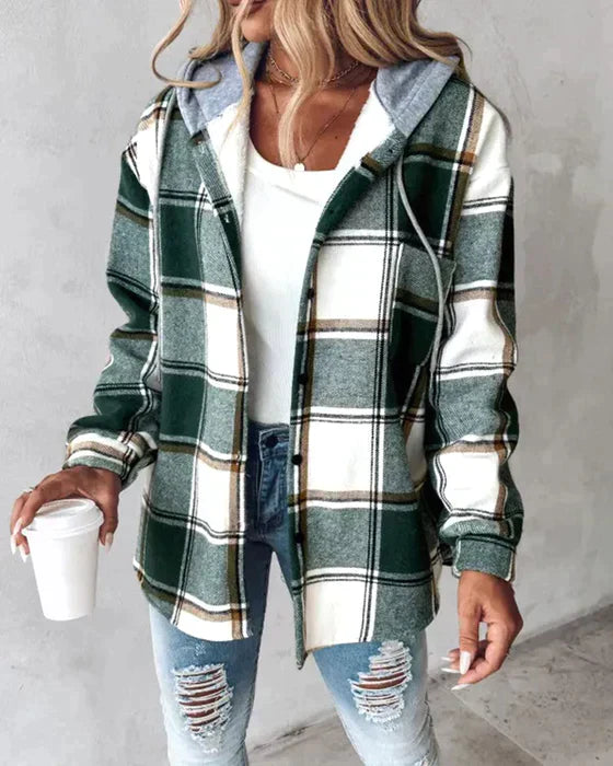 Chic und Stil | Checked Jacket with Hood