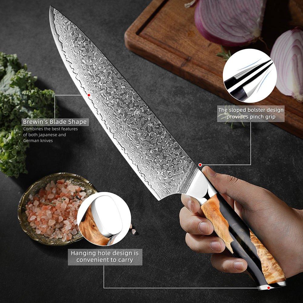 Ensemble de 7 Couteaux de Chef en Acier Damas Japonais - ChicUndStil
