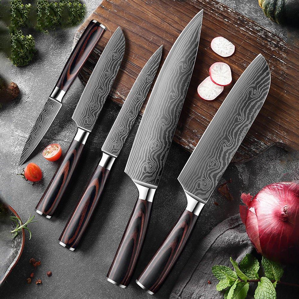 Ensemble de 7 Couteaux de Cuisine en Acier Inoxydable - ChicUndStil