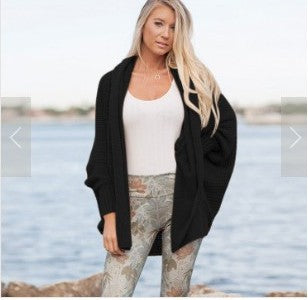 Dames cardigan décontracté avec bords francs et manches volumineuses Chic und Stil