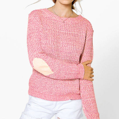 Pull femme avec des patches de coude en forme de cœur et une structure décontractée Chic und Stil