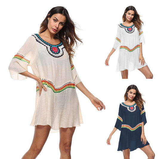 Tunique de plage brodée pour femmes Chic und Stil