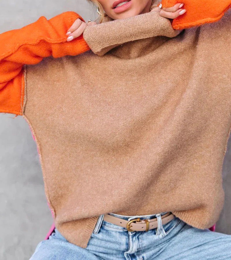 Chic und Stil - Pull à blocs de couleurs époustouflant