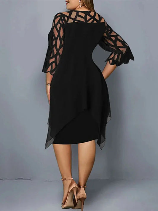 Chic und Stil | Elegant Plus Size Lace Midi Dress