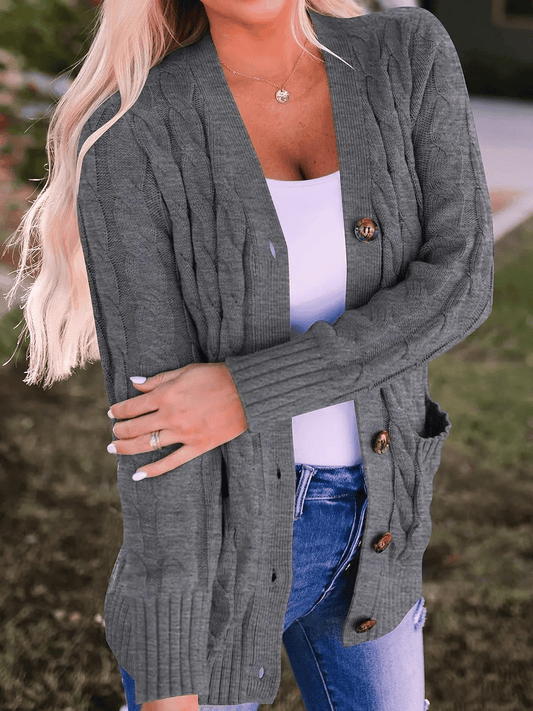 Chic und Stil | Open Knit Cardigan with Cable Pattern