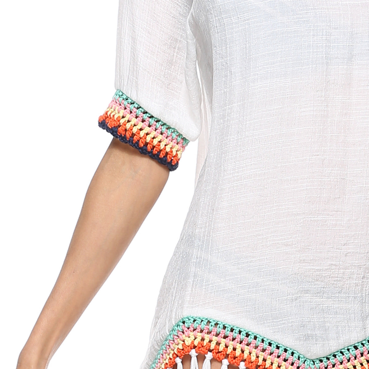 Tunique de plage à franges élégante pour femmes Chic und Stil
