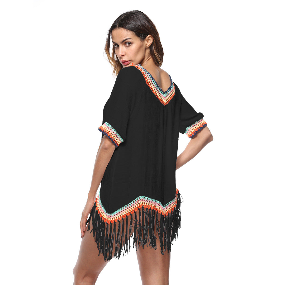 Tunique de plage à franges élégante pour femmes Chic und Stil