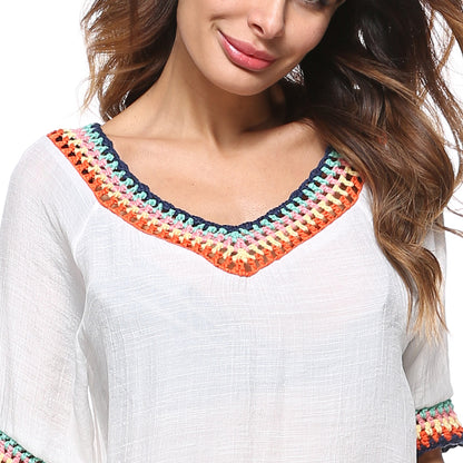 Tunique de plage à franges élégante pour femmes Chic und Stil