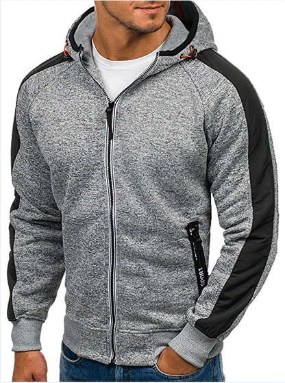 Veste à capuche sportive pour hommes avec design de panneaux innovant Chic und Stil