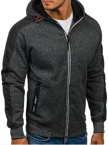 Veste à capuche sportive pour hommes avec design de panneaux innovant Chic und Stil