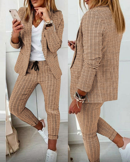 Chic und Stil | Suit Set Modern Two-Piece with Wide Pants Tailored Blazer