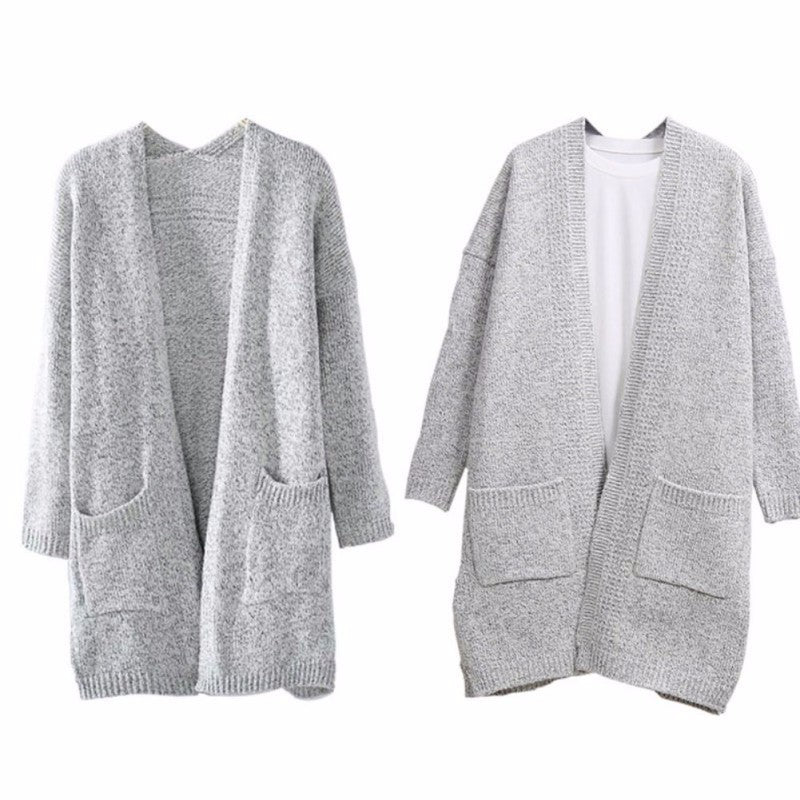 Dames grand tricot cardigan à nouer avec poches pratiques et coupe décontractée Chic und Still