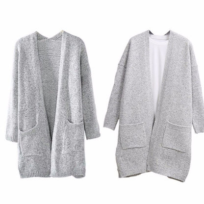 Dames grand tricot cardigan à nouer avec poches pratiques et coupe décontractée Chic und Still