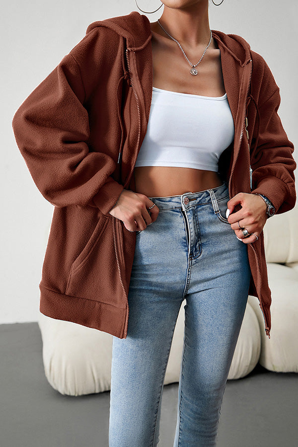 Chic und Stil | Casual pullover cardigan with hood