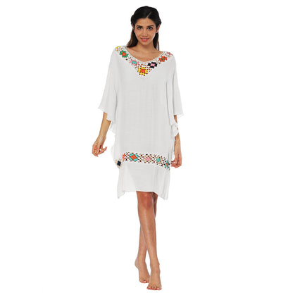 Tunique de plage brodée pour femmes Chic und Stil