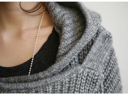 dames gros tricot long cardigan avec capuche et ouvertures frontales Chic und Stil